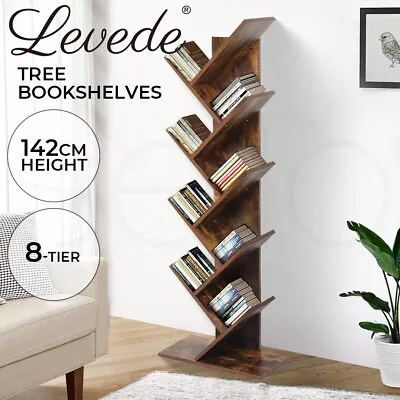 Bookcases Bookshelf Book Storage Wooden Tree 8-Tier  Home Decor Display Stand • £52.99