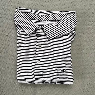 Vineyard Vines Shirt Mens XL Edgartown Polo Navy White Striped Golf Pima Stretch • $20.64