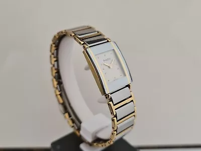 Rado Diastar Silver Ceramic Gold & Sapphire Ladies Watch. 18mm Case. 153.0383.3 • £225