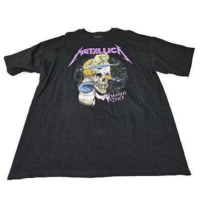 Metallica Damaged Justice Tee T-Shirt Size XL Black Skull Hand 100% Cotton New • $11.23
