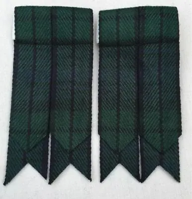 Scottish Kilt Sock Flashes Various Tartans/Highland Kilt Hose Flashes Pointed • $10.99