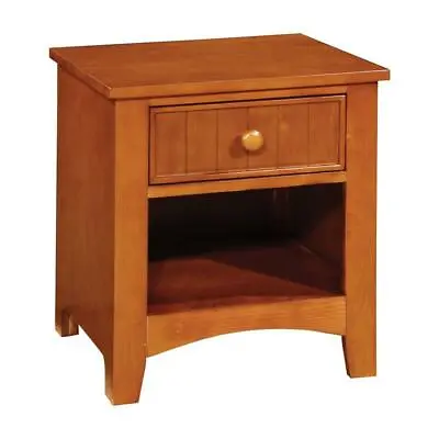 Furniture Of America Dimanche Solid Wood 1-Drawer Nightstand In Oak • $196.99