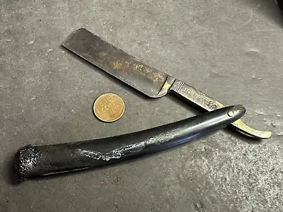 Antique Straight Razor Geneva Cutlery Henry's X 3/4  Blade Fire #8 • $5.99
