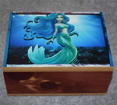 #97173 3d Laser Mermaid Keepsake Jewelry Wood Cedar Picture Box 4.5  X 6  • $29.99