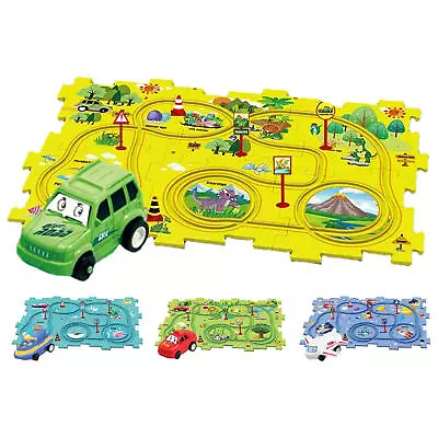 Puzzle Track Car Play Set Puzzles For Kids With Vehicles Rail Puzzle Car • $24.92