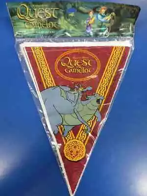 RARE Quest For Camelot Cartoon Medieval Birthday Party Decoration Flag Banner • $8.77