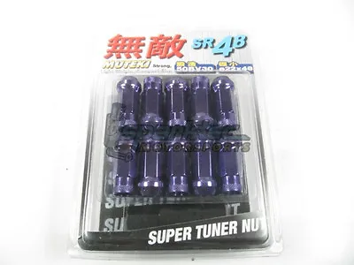 Muteki SR48 Extended Open Ended Wheel Tuner Lug Nuts Chrome Purple 12x1.5mm NEW • $65.97