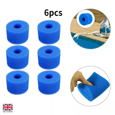 6Pcs/Set Foam Spa Hot Tub Filters V1 S1 Bio Washable Sponge Intex Reusable • £9.99