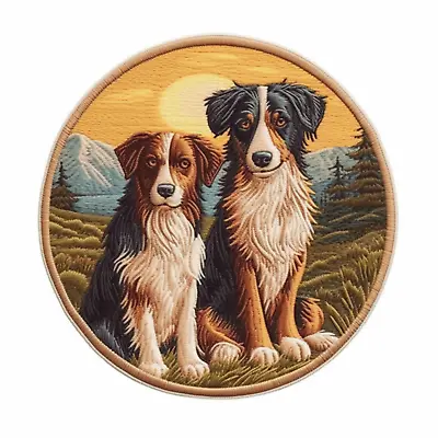 Border Collie Dog Patch Applique -  Animal Badge (Iron On) Canine K9 Family Pet • $5.87