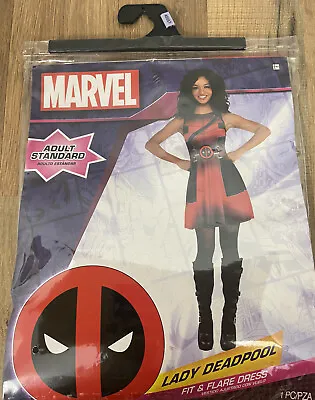 Marvel Lady Deadpool Costume Dress Adult One Size To Size 8 Halloween Superhero • $12.99