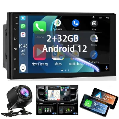 Android 12 Double Din 7  For Car Stereo Apple CarPlay Radio GPS Navi WiFi Player • $130.63