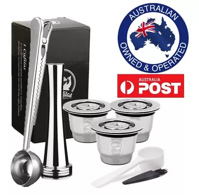 Nespresso Reusable Refillable Stainless Steel Coffee Capsule Pod Tamper Spoon • $36.30