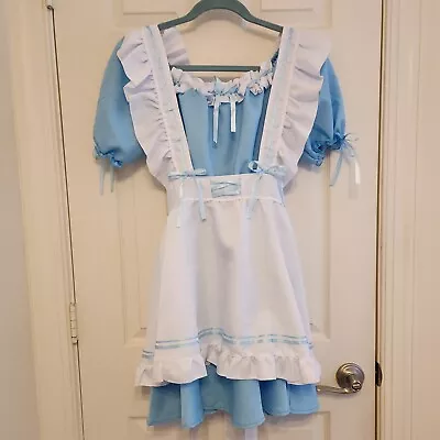 Blue Anime Maid Cosplay Costume And Accessories Size XL • $19.99