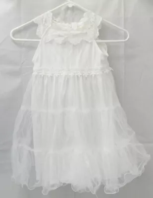 Girls Size 6 White Lace Dress Easter Pagent Weddings Etc -M4 • £15.27