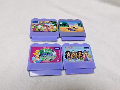 Lot 4 VTech V.Smile Game Cartridges Aladdin Cinderella Lil Bratz Alphabet Par • $18.95