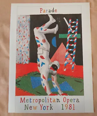 David Hockney Art Offset Lithograph Metropolitan Opera Poster 1981 Red White Blu • $29.99