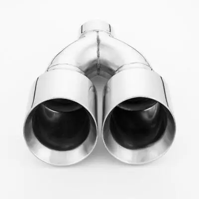 Twin 4.5  4-1/2  Out Exhaust Tip 3  In 12  Long Dual Wall 304 Stainless Steel • $142.97