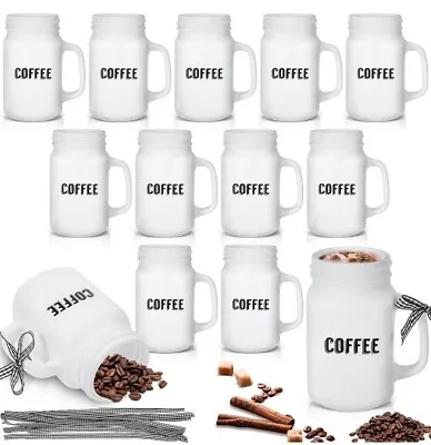 Dandat 12 Piece Mason Jar Iced Coffee Cup Set 617AW • $18.67