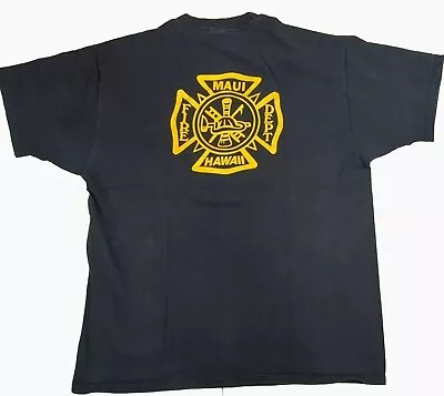 Vintage 90s Maui Hawaii Fire Department T Shirt Adult XL Made In USA Mens • $12.99