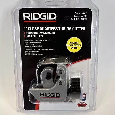 RIDGID 1” Close Quarters Tubing Cutter 1/4-1-1/8″ Cutting Capacity Silver 40617 • $22.95