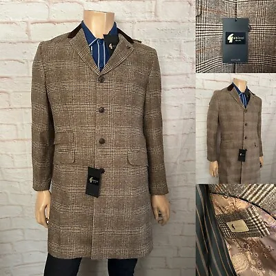 Gabicci Vintage Coat/ Jacket Size 38 Chest Camel Check BNWT • £99.99
