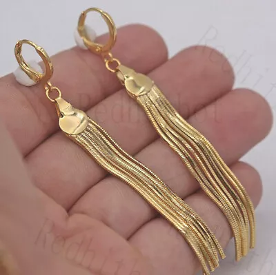 Fashion 18K Gold Tassel Long Chain Earrings Drop Dangle Women Jewelry Gifts • $2.95