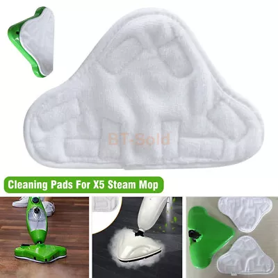 Stick On White Washable Cleaning Pads Microfiber For X5 Steam Mop H20 H2O • £5.24