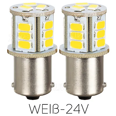 2x LED Light Bulb 1156 R5W BA15S Brake Reverse Turn Backup Tail White Globe /24V • $10.48