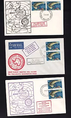 1977 3 Different Flight Cover. Qantas Dick Smith Antarctic Expedition. • $12.50