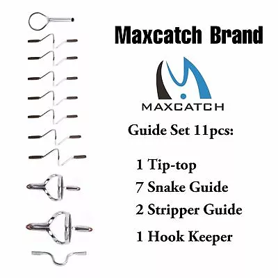 Maxcatch Guide Set Stripping & Snake Guide DIY Fly Rod Building 9FT 4-6WT/7-10WT • $6.69