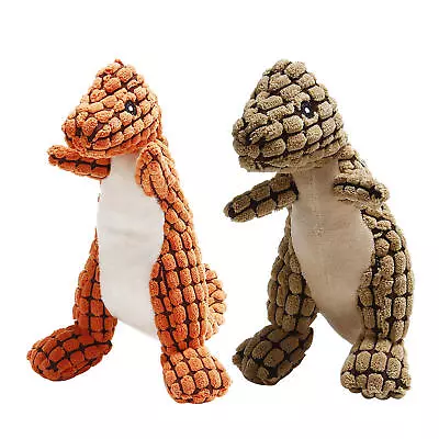 Stuffed Dinosaur Dog Toy Interactive Durable Dog Toys Fun Puppy Dog Chew Toys • £9.59