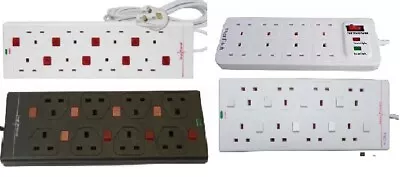 Electrical Extension Lead 8 Gang Way Surge Protected 1M 2M 5M Plug Power Strip • £21.90