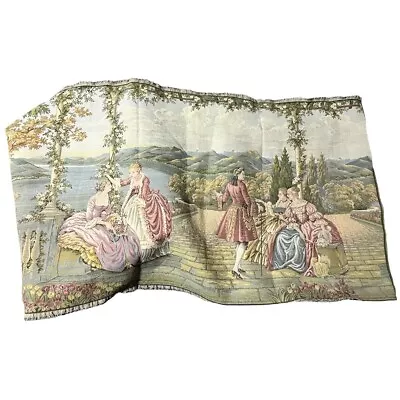 Vintage Italian Tapestry Of Ladies & Gentleman Long Cotton Blend • $99.99