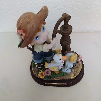 Montefiori Collection Figurine Country Boy Overalls Slingshot Ducks Water Pump  • $10.50