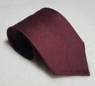 Burgundy Untipped Linen/Silk Tie (Handmade In Italy) • $110