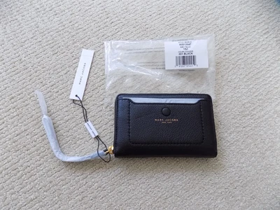 $119.99 • Buy Nwt New Authentic Marc Jacobs Leather Zip Phone Wristlet Wallet Clutch Black