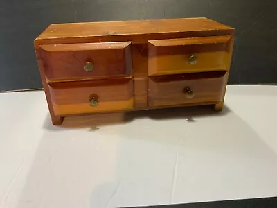 Vintage Mini 4 Drawer Cedar Chest Jewelry Box • $19.99