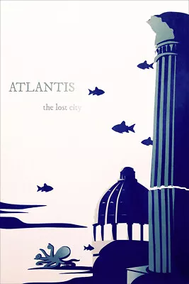 Atlantis Travel The Lost City Vintage Wall Art Home Decor - POSTER 20x30 • $23.99