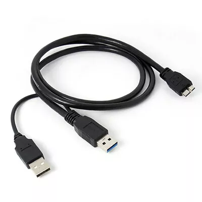 A A USB B 3.0 Y-Cable Move Hard Drive Cable Black G4Y3 • $10.95