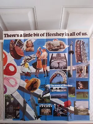 Hersheypark Pennsylvania 1981 Promo Poster Brochure 16  X 16.5  Vintage Rare • $29.95