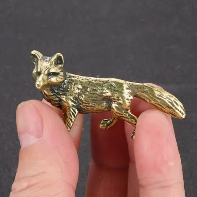 $9.86 • Buy Solid Brass Fox Figurine Statue House Office Decoration Animal Figurines Toys