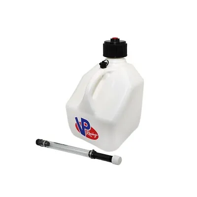 VP Racing White Square 3 Gallon Race Fuel Jug Gas Can + Fill Hose SCCA IMCA UMP • $46.50