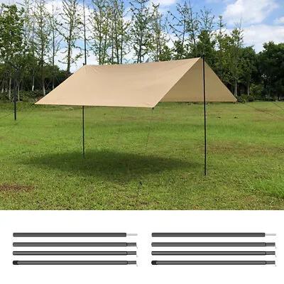 2x 6.7' Adjustable-Height Aluminum Tent Poles Camping Tarp Telescoping Universal • $19.99