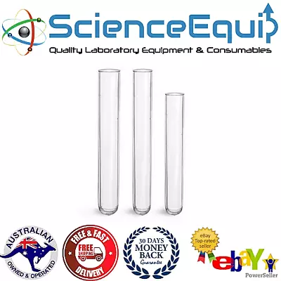 Test Tubes Rimmed/Rimless Borosilicate Glass 25x150m (50ml) -1-100 Pcs • $29.98