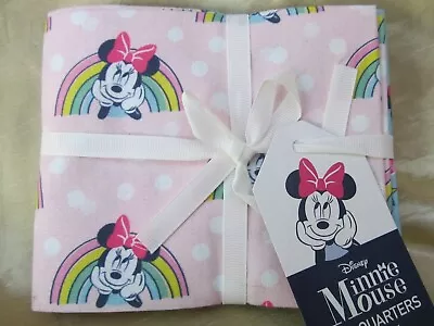 Bundle Disney Minnie Mouse Cotton Fat Quarters 45cm X 56cm Textiles Craft Sew • £11.95