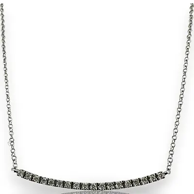 Meira T Diamond Encrusted Bar Necklace 14KT 585 White Gold • $599.99