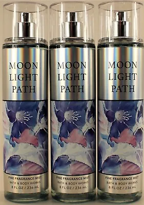 3 PACK Bath & Body Works MOONLIGHT PATH Fine Fragrance Body Mist Spray 8 Oz • $29.97