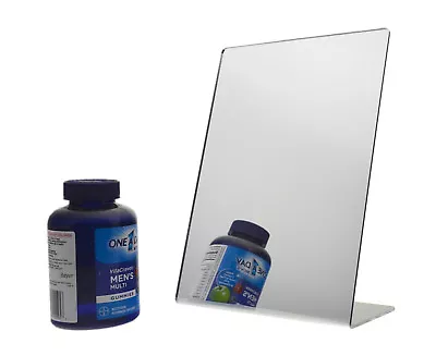 Acrylic Mirror Slant Back 8.5  X 11  Freestanding Countertop Display • $17.99