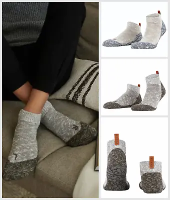 Slipper Socks Mens Falke Lodge Homepad Silicone Grip Anti Slip Warm Pull On Tab • £15