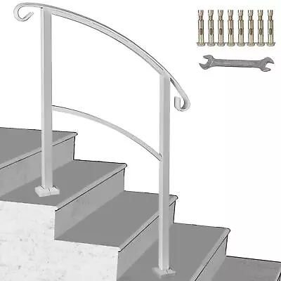 Iron Step Handrail Stair Railing For 1--3 Step Handrail Outdoor Deck Hand Rail • $39.99